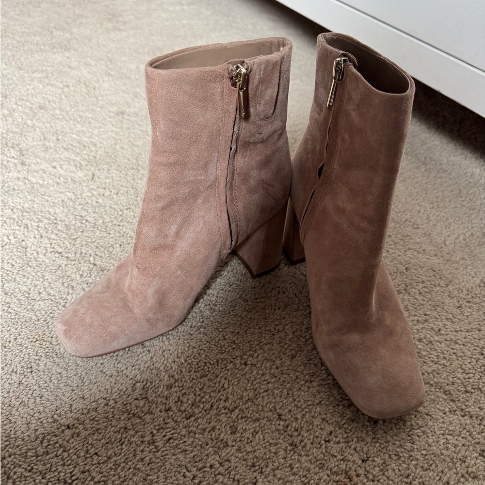Sam Edelman Taupe Suede Heeled Boots